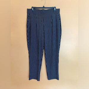 Hilary Radley High Waisted Business Casual Black and White Striped Pants L